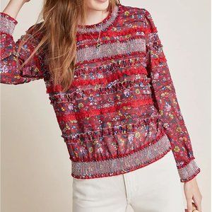 Ranna Gill for Anthropologie Wyatt Smocked Blouse NWT